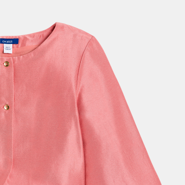 جاكيت بوليرو ساتان وردي اللون للفتيات